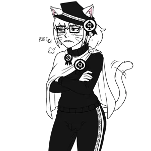 soyak, soygirl, femjak, oh my god she is so attractive, 1soyjak, balls, biting lip, black clothes, black eyes, black hat