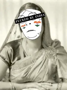 cobson, female cobson, hornyson, femjak, 1soyjak, bharat, bic, clothes, covered eyes, english text