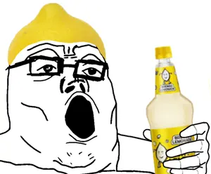 tony soprano soyjak, arm, bottle, food, foodjak, fruit, glasses, hands, holding bottle, holding object