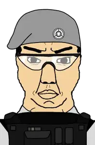 chudjak, chuddy, angry, beret, bull, closed mouth, clothes, front view, glasses, looking at you