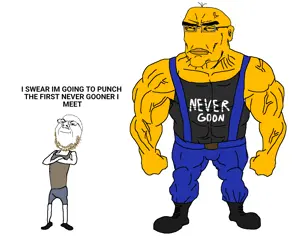 never goon minion, chudjak, gapejak, perceptive chud, iswearimgoingto, 2soyjaks, angry, bald, black eyes, buff