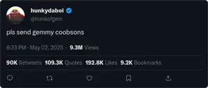 hunky famous tweet