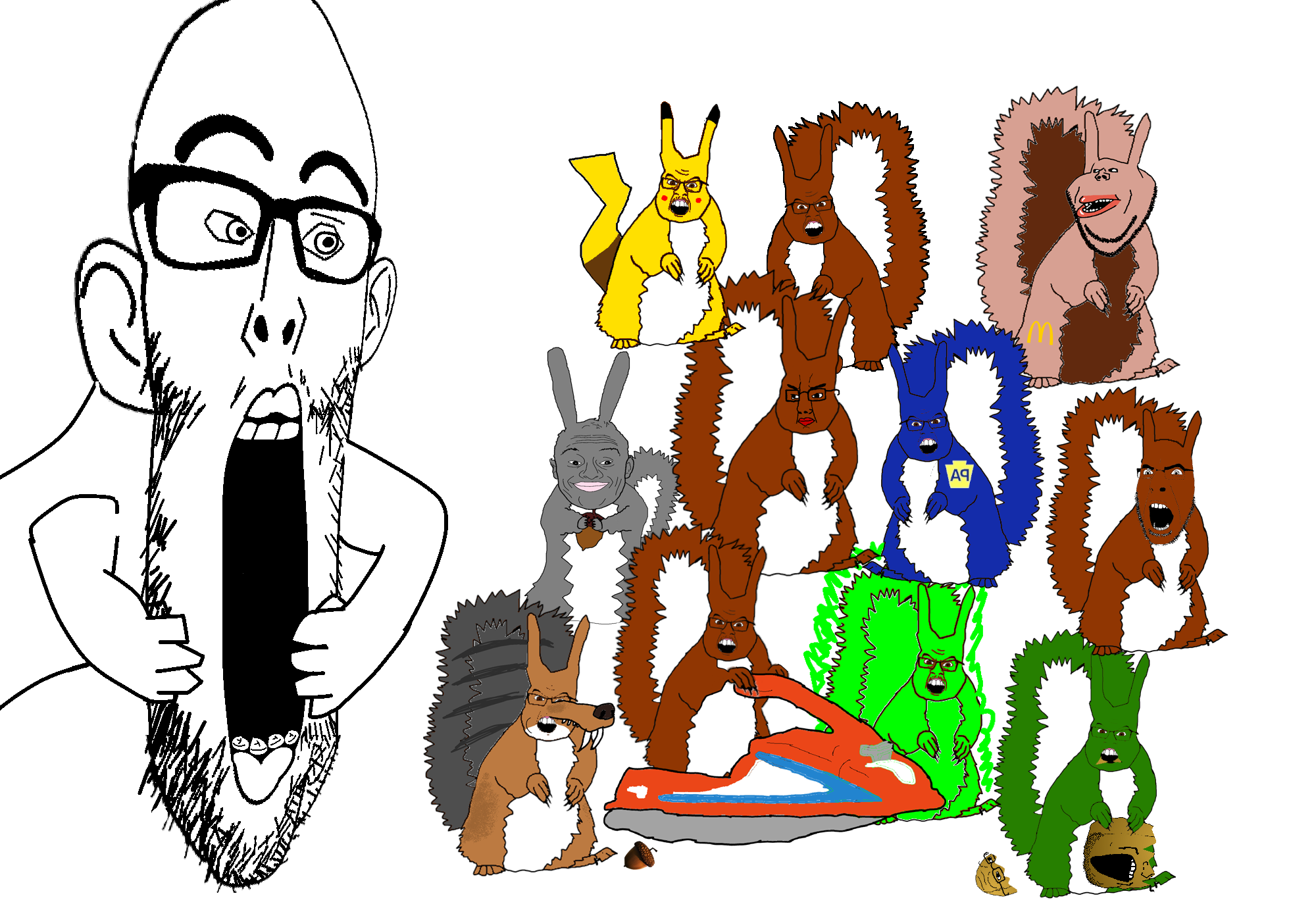 pikachu, chudjak, cobson, feraljak, impish soyak ears, nojak, soyak, unknown, feralsquirrel, impish amerimutt