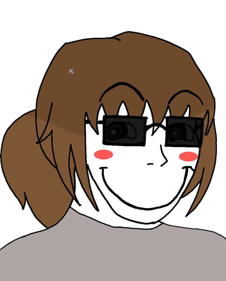 soyak, doctos, soyak (cheeky), soygirl, cheeky, doctos, femjak, 1soyjak, blush, brown hair