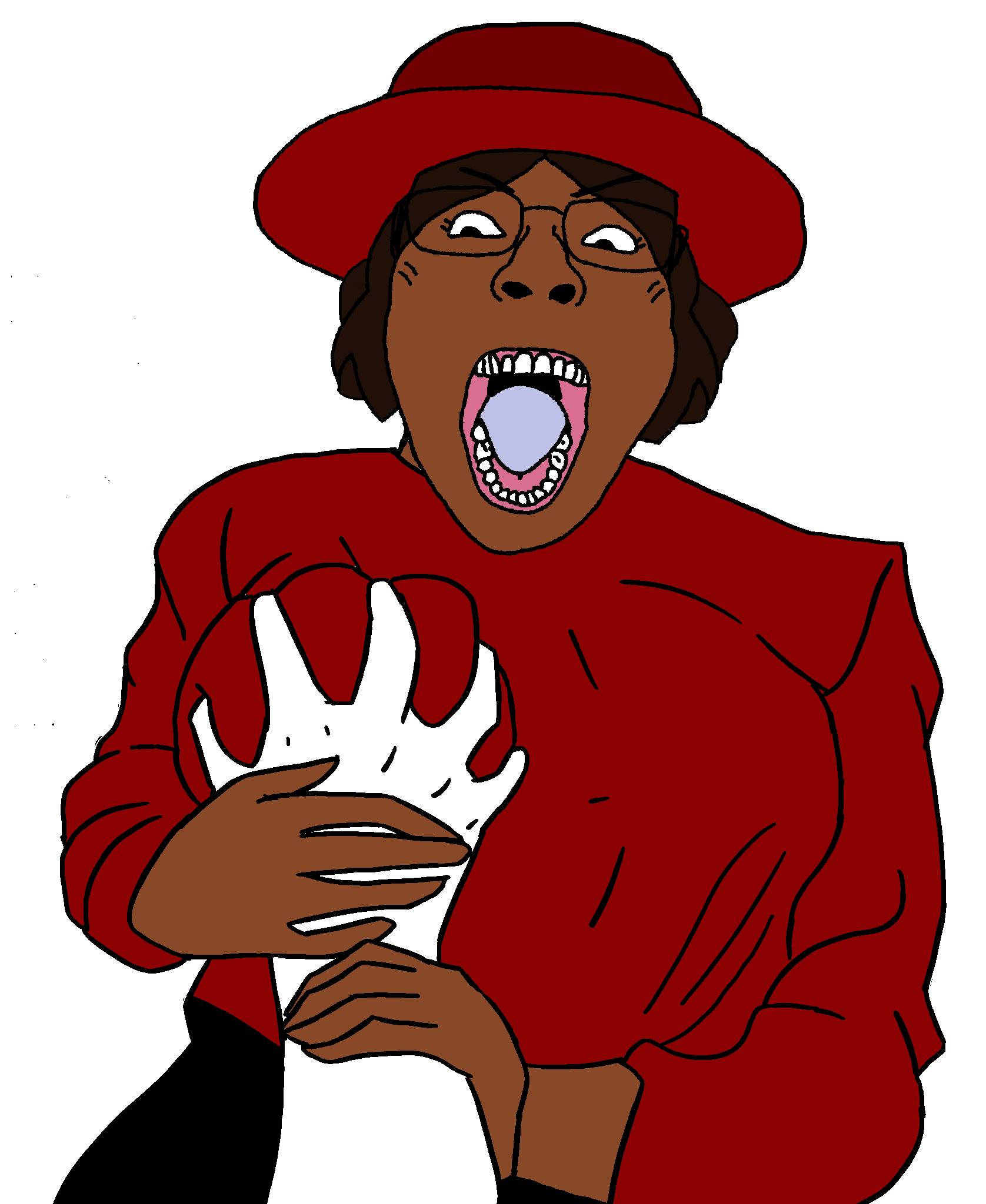 dersoylentdrinker, bernd, bridget, femjak, 1soyjak, angry, big breasts, black hair, black skin, black woman