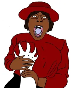 dersoylentdrinker, bernd, bridget, femjak, 1soyjak, angry, big breasts, black hair, black skin, black woman