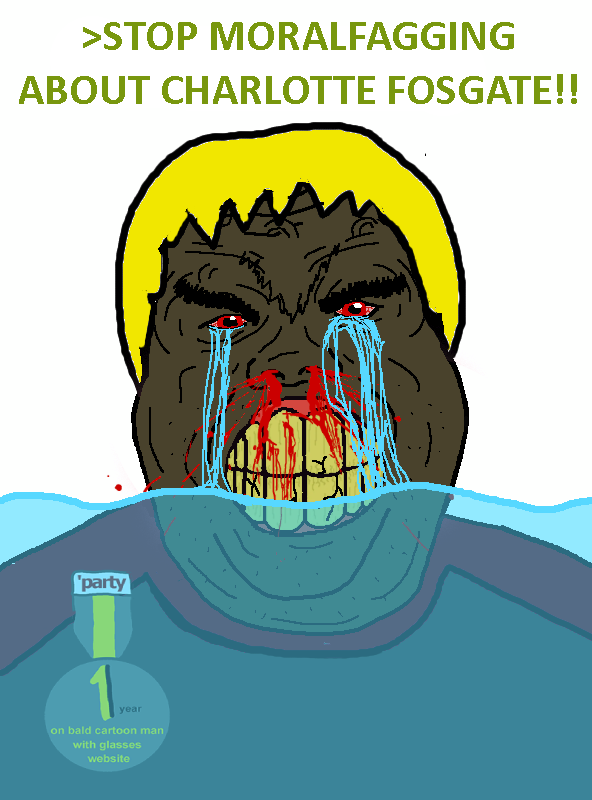 alicia, hunky twink sex machine, hunky twink sex machine, 1 year on bald men with glasses website, angry, award, badge, black text, blonde hair, blood