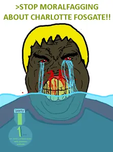 alicia, hunky twink sex machine, hunky twink sex machine, 1 year on bald men with glasses website, angry, award, badge, black text, blonde hair, blood