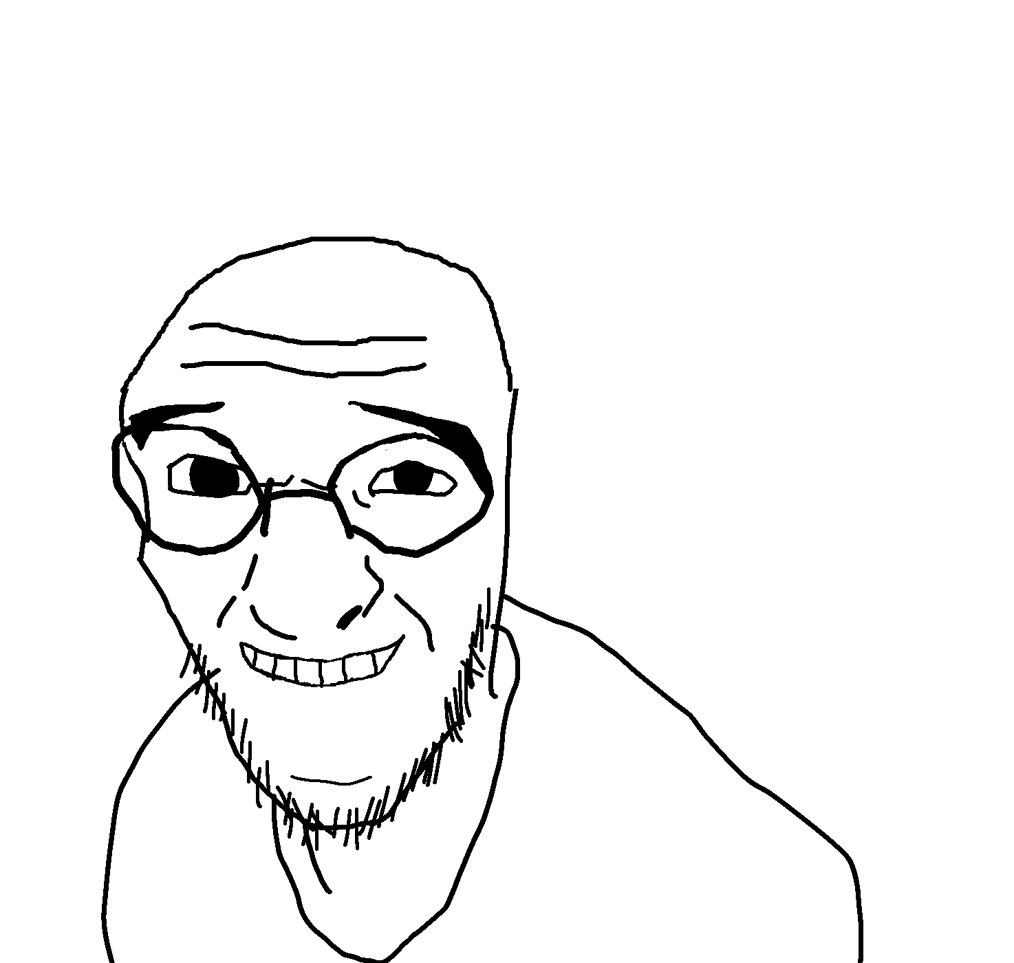 unknown, zorblenork, 1soyjak, bald, eyebrows, eyes, face, facial hair, forehead lines, front view