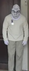 I'm going in this costume to my job Halloween corporate-event. My colleges would probably look at me like I'm a special. Its kinda hard to breath and see with this head mask on.
