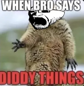 darkiplier, 1soyjak, animal, bald, black eyes, diddy, eyebrows, fur, glasses, groundhog