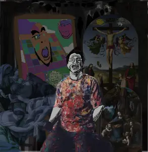 cobson, gapejak, soyak, unknown, wholesome soyjak, colorjak, 5soyjaks, closed mouth, crucifixion, glasses
