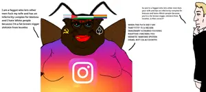 brandon, branoon, 1soyjak, animal, antenna, black eyes, black hair, black skin, black text, blonde hair
