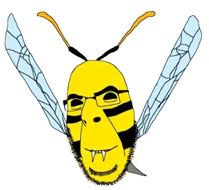 cobson, animal, antenna, bug, glasses, insect, smile, soyjak, stubble, wasp
