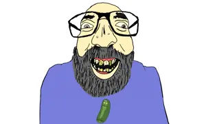 israeli soyjak, /tv/, acne, beard, clothes, cracked teeth, glasses, gray hair, grey beard, open mouth