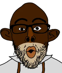 nojak, bobo the sharty janny, glasses, janny, monkey, open mouth, soyjak, stubble, suspenders
