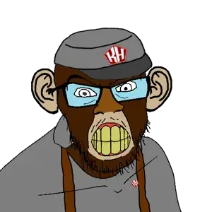 feraljak, administ soyjaks, angry, bobo the sharty janny, clenched teeth, closed mouth, clothes, ear, glasses, hat