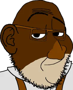 smugjak, animal, bobo the sharty janny, brown skin, glasses, janny, monkey, smile, smug, soyjak