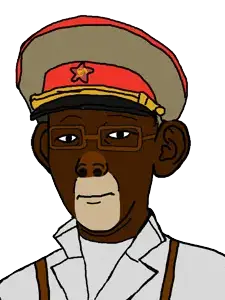 kuzjak, animal, bobo the sharty janny, cap, closed mouth, clothes, ear, glasses, hat, janny