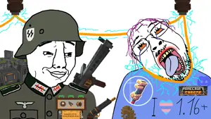 bernd, chudjak, 2soyjaks, bloodshot eyes, closed mouth, clothes, crying, glasses, hat, helmet
