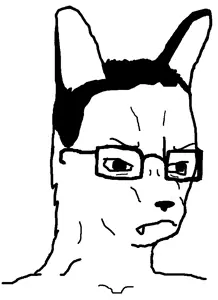 chudjak, angry, canine, closed mouth, ear, fangs, fox, furry, glasses, hair