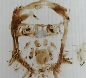 a24 slowburn soyjak, balding, notebook, open mouth, poop, poopjak, redraw, soyjak, stubble
