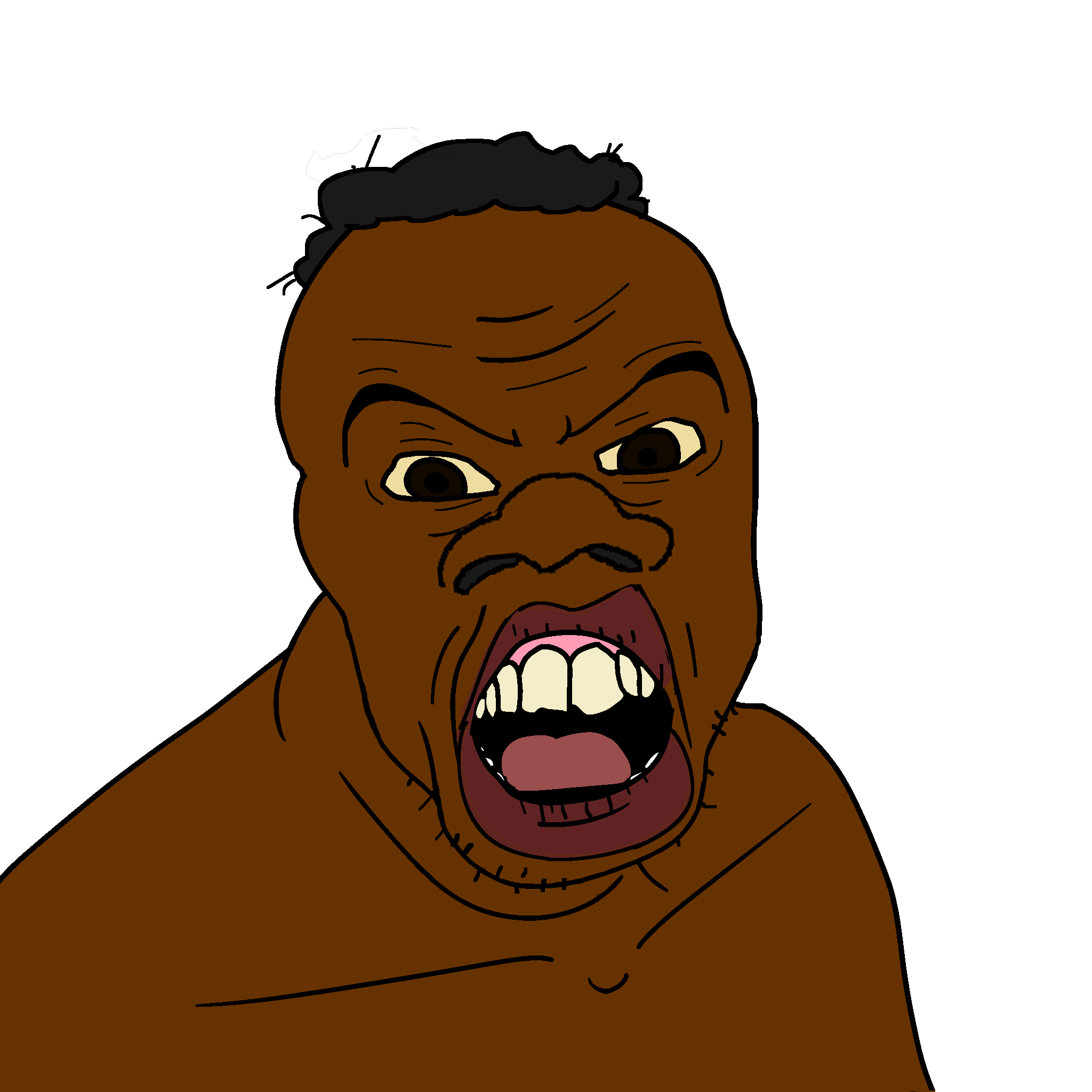feraljak, feralnigger, niggerjak, angry, black skin, brown eyes, hair, large nose, lips, nigger