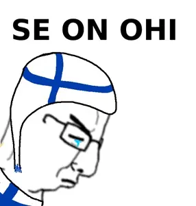 chudjak, its over, closed eyes, closed mouth, country, crying, finland, finnish text, soyjak, text
