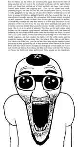 el perro rabioso, el perro loco, oh my god she is so attractive, arm, clothes, deformed, glasses, hat, judaism, kippah