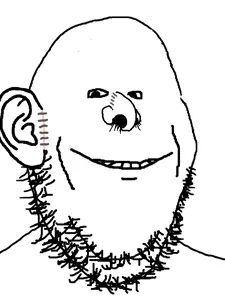 gapejak, danish twist, closed mouth, ear, nose hair, smile, stubble