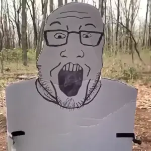 markiplier soyjak, animated, crime, death, firearm, glasses, murder, oekaki, open mouth, real life