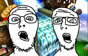 unknown, 2soyjaks, ape escape, glasses, open mouth, stubble, video game