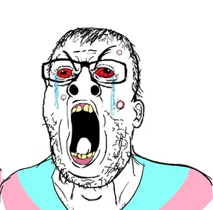 james youniverse, acne, angry, bloodshot eyes, crying, ear, glasses, hair, open mouth, soyjak