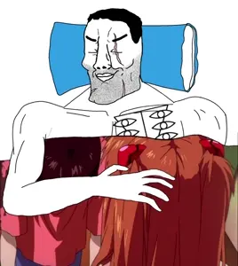 chudjak, animated, anime, buff, chad, chud, comfy, flashing, gigachud, schizo