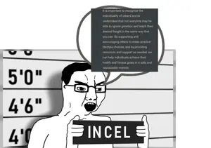 chudjak, angry, glasses, hair, hands, height, holding object, incel, manlet, open mouth
