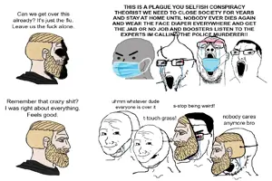 yes chad, chudjak, cryboy soyjak, 3soyjaks, bloodshot eyes, brainlet, chud, coronavirus pandemic, crying, glasses