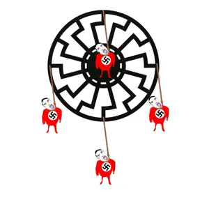 chudjak, patrick, 4soyjaks, animated, bloodshot eyes, chud, full body, glasses, hanging, multiple soyjaks