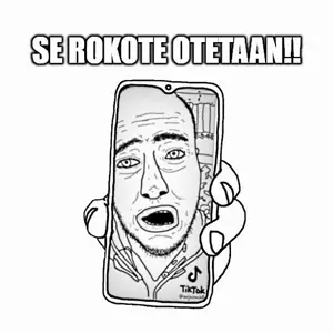 unknown, finnish text, open mouth, phone, soyjak, stubble, tiktok