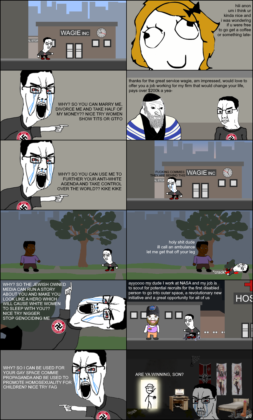 chudjak, /pol/, angry, anime, are you winning son, arm, black skin, blood, bloodshot eyes, body pillow