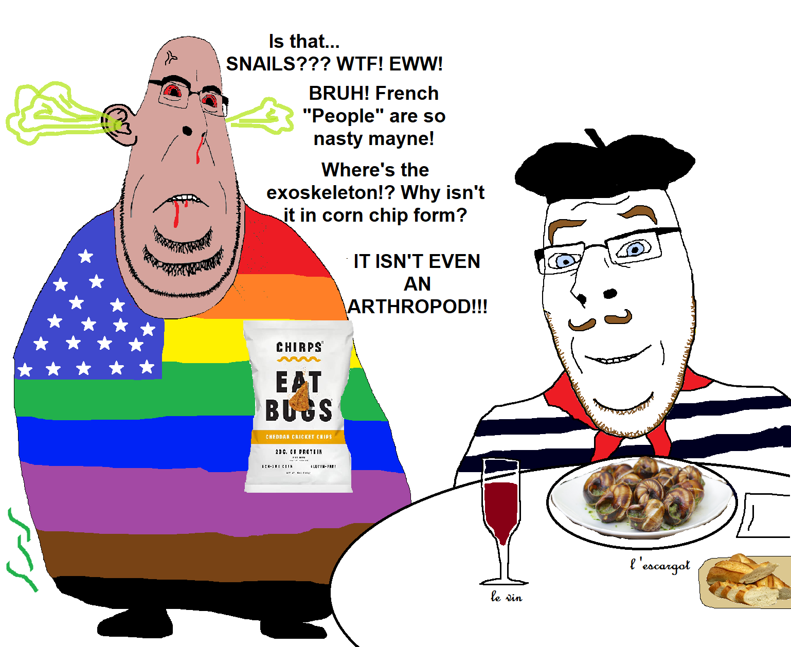 sectionalism, cobson, blobson, hornyson, nucob, amerimutt, alcohol, angry, beret, blue eyes