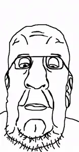 unknown, wrinklejak, 1soyjak, bald, black eyes, closed mouth, ear, forehead lines, front view, glasses