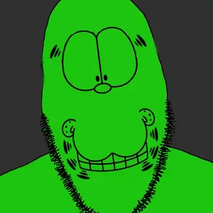 garfield, cobson, animal, cat, cat ears, closed mouth, ear, ears, green skin, grin