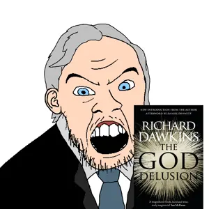feraljak, blue eyes, book, clothes, glasses, gray hair, mustache, necktie, open mouth, richard dawkins