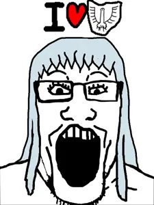 markiplier soyjak, band of the hawk, berserk, blue hair, eyelashes, glasses, griffith, hair, i love, open mouth