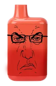 markiplier soyjak, science lover, punisher face, angry, closed mouth, glasses, vape