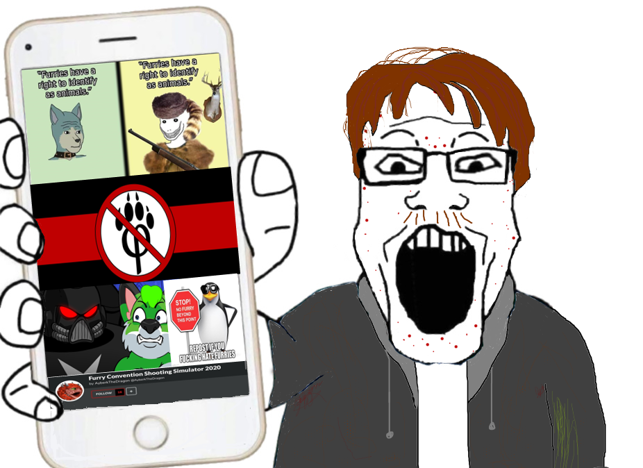 markiplier soyjak, phoneplier vertical, showing phone, acne, adeptus astartes, anti furry, bigotry, black templars, brown hair, brown mustache