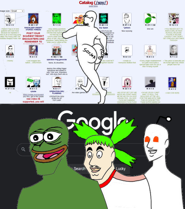pepe, a24 slowburn soyjak, bernd, chudjak, cobson, excited soyjak, feraljak, gapejak, hilbert soyjak, impish soyak ears