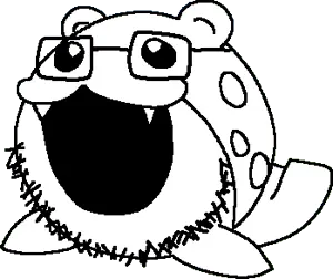 unknown, ear, full body, glasses, hoenn, monster, open mouth, seal (animal), soyjak, spheal