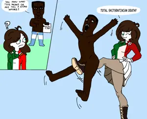 coco schoppenboer, chudjak, argentina, ballbusting, balls, black skin, blue eyes, brown hair, cock and ball torture, female