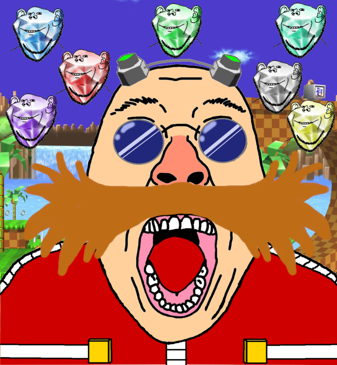 dr. eggman, sonic the hedgehog, bernd, impish soyak ears, chaos emerald, clothes, ear, gem, glasses, green hill zone